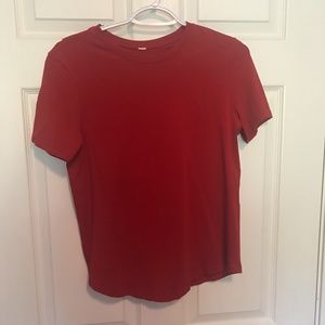 Lululemon Short Sleeve Crew Neck Red T-Shirt XS
